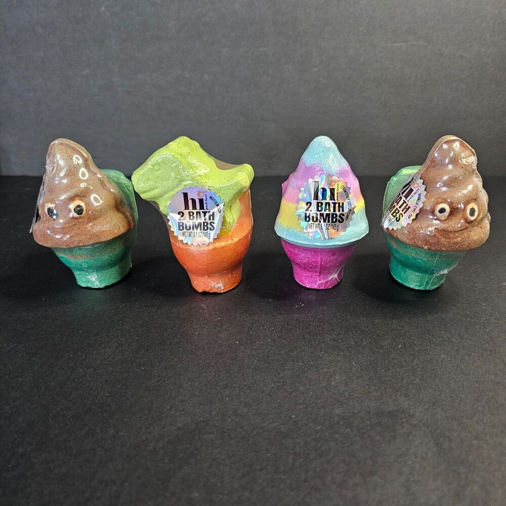 Toilet Poop Bath Bombs, Funny Personal Self Care Spa Items, Set of 4